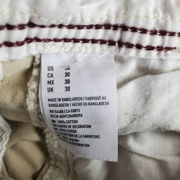 American Eagle Cargo Shorts Men’s Size 30 Khaki 100% Cotton Outdoor Utility - Picture 6 of 7